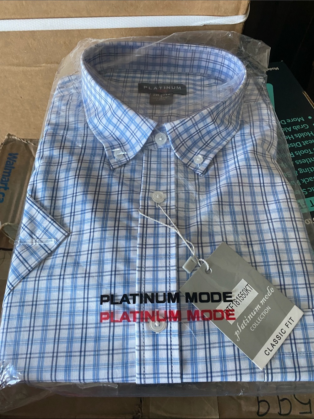 Men’s Blue Plaid Classic Fit Button-Down Shirt